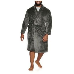 Sonoma Plush Robe Gray Big & Tall 3X-4X